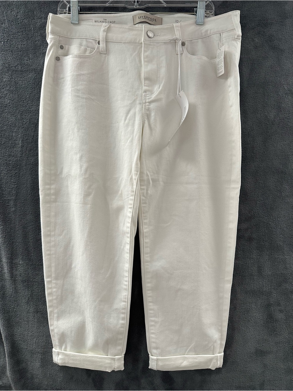 Liverpool Jeans Company Cream Cropped Ankle Pants - Picture 1 of 7